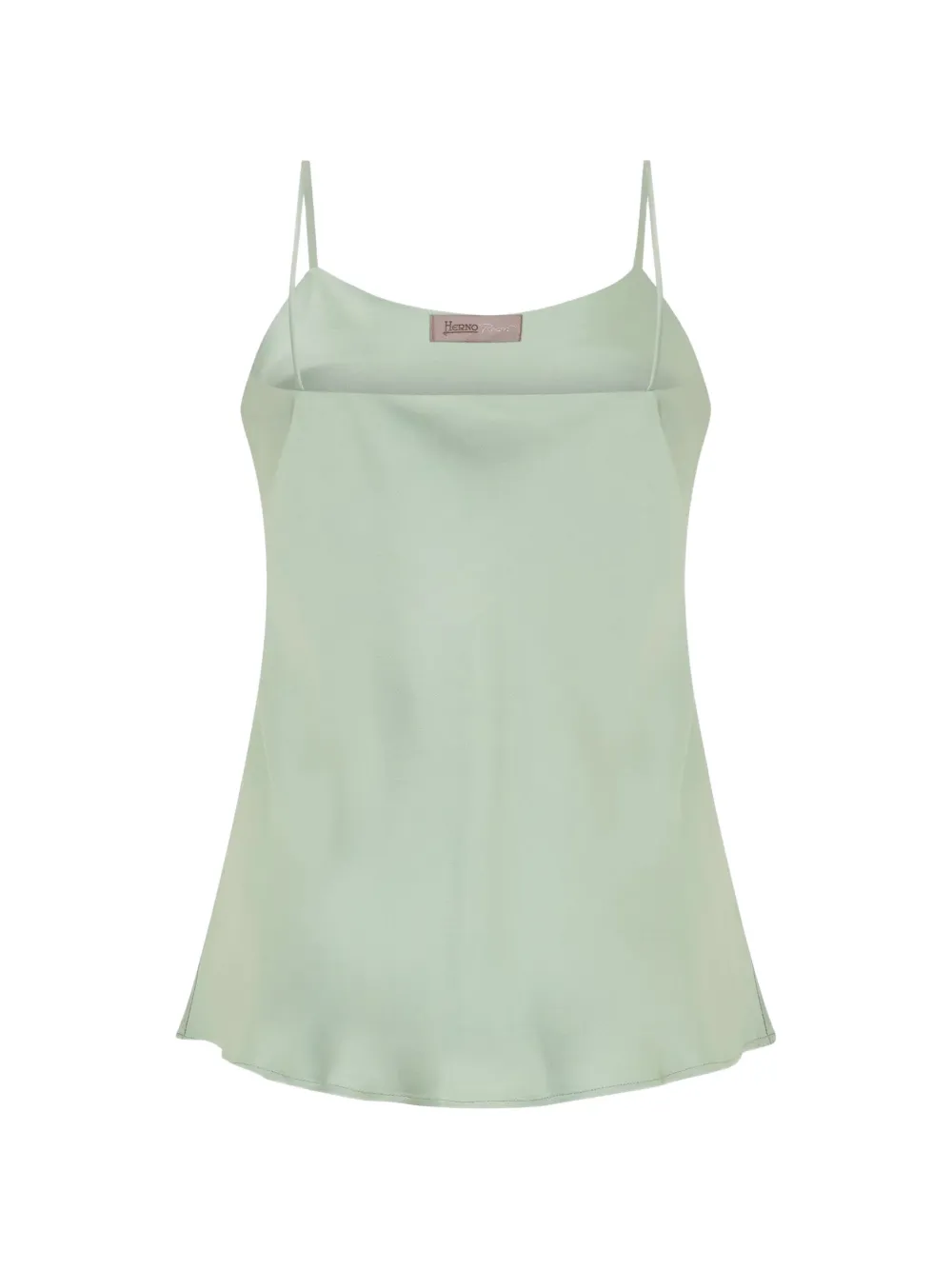 Herno Blouse met diepe ronde hals en satijnen afwerking Groen