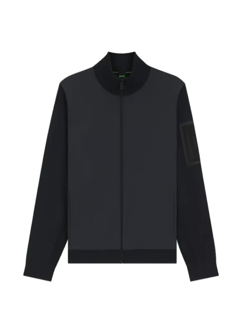 BOSS Hybrid jacket with knitted sleeves and back