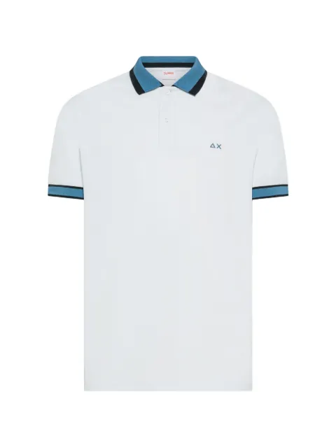 Sun68 logo-embroidered contrast-trim polo shirt