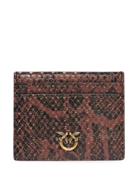 PINKO tarjetero Love Birds con efecto de piel de serpiente