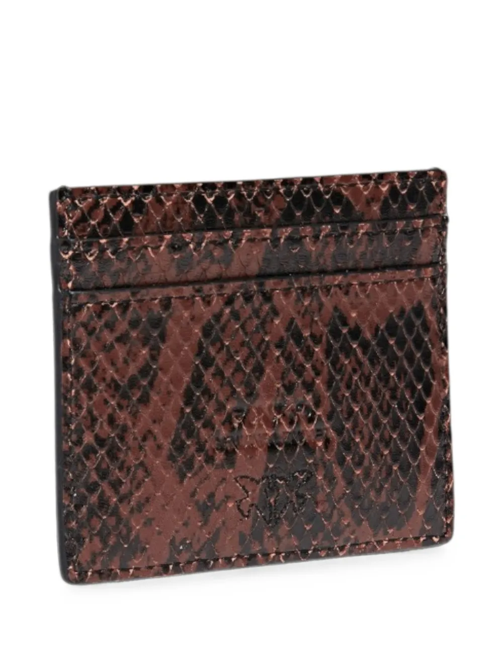 PINKO Love Birds pasjeshouder met slangen-effect Bruin