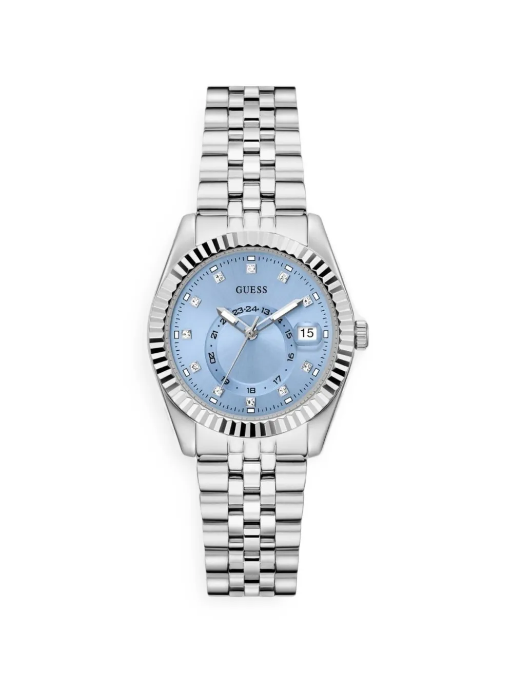 GUESS USA Jada silver-tone multi-function date watch - Blu