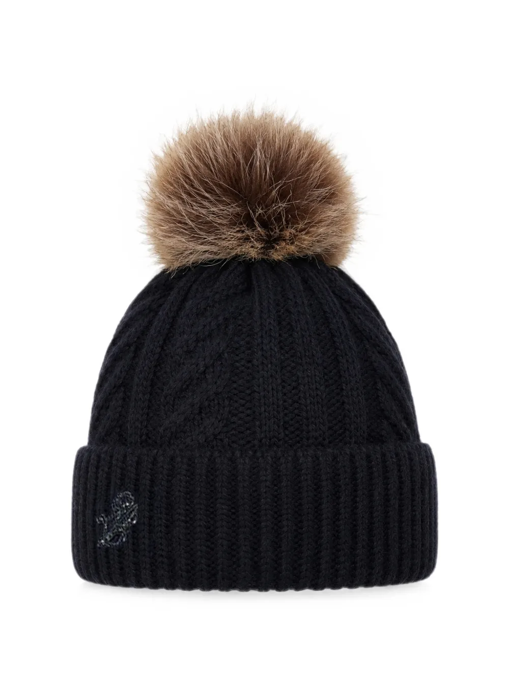 LIU JO knitted hat with pom-pom - Nero