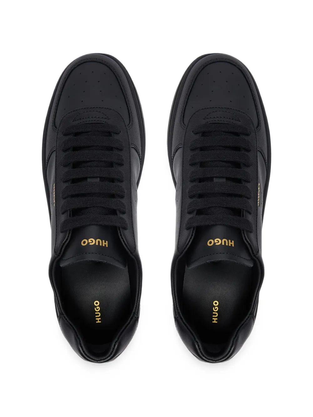 BOSS logo-print panelled sneakers Zwart
