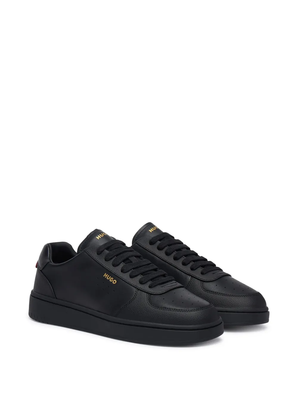 BOSS logo-print panelled sneakers Zwart