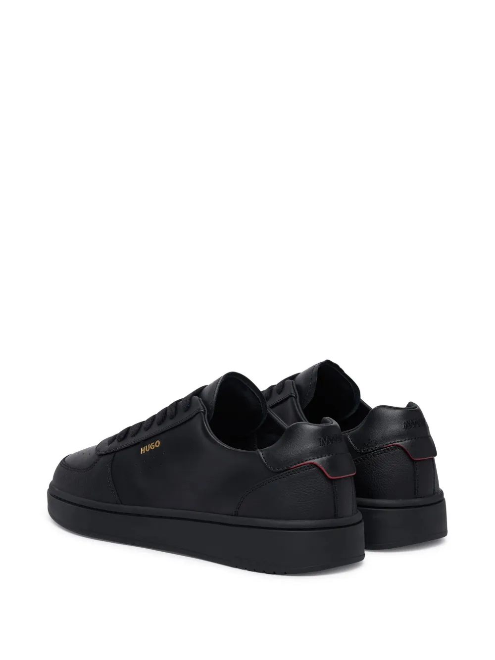 BOSS logo-print panelled sneakers Zwart