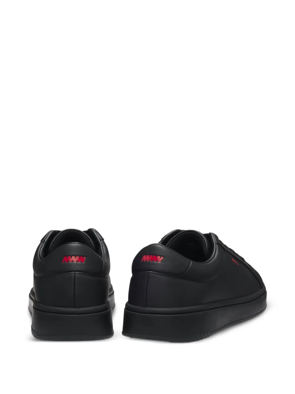 BOSS contrast-logo trainers in faux-leather Zwart