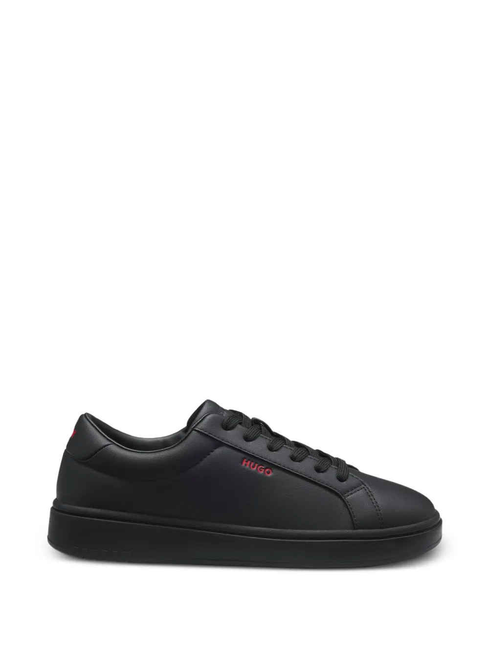 BOSS contrast-logo trainers in faux-leather - Nero