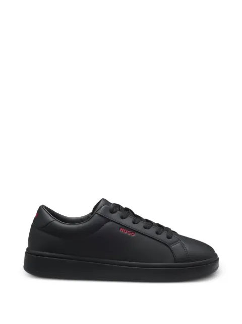 BOSS contrast-logo trainers in faux-leather