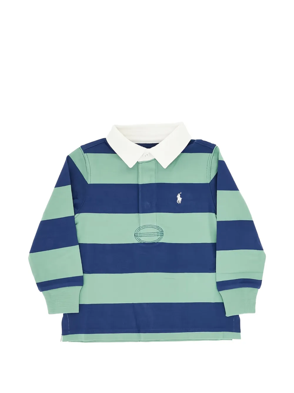 POLO RALPH LAUREN KIDS striped long-sleeved polo shirt Blauw