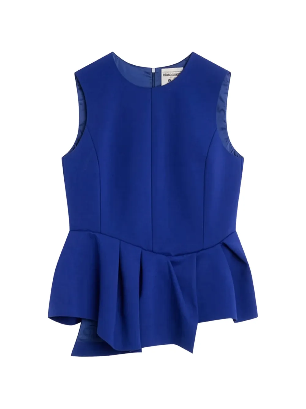 Semicouture Peplum-hem Sleeveless Top In Blue