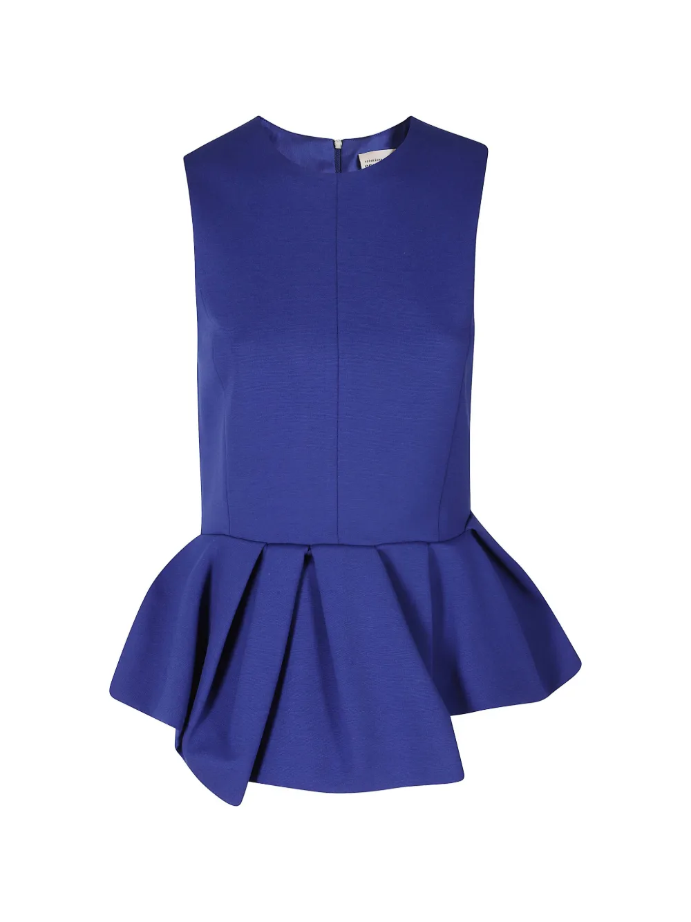 Semicouture Mouwloze top met peplumafwerking Blauw