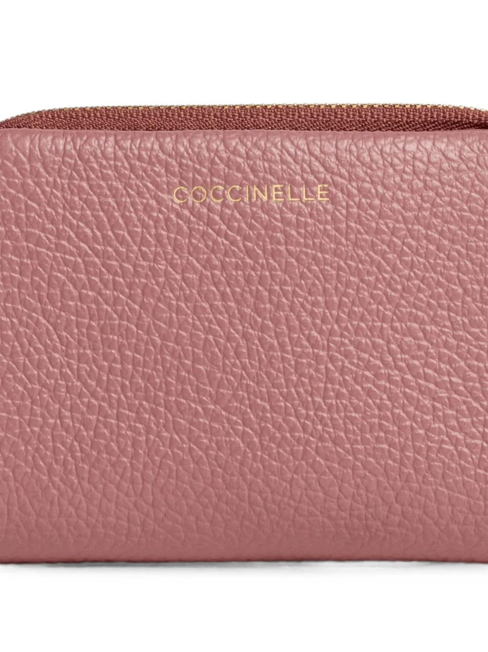 Coccinelle Medium C-Me portemonnee van leer met textuur Roze