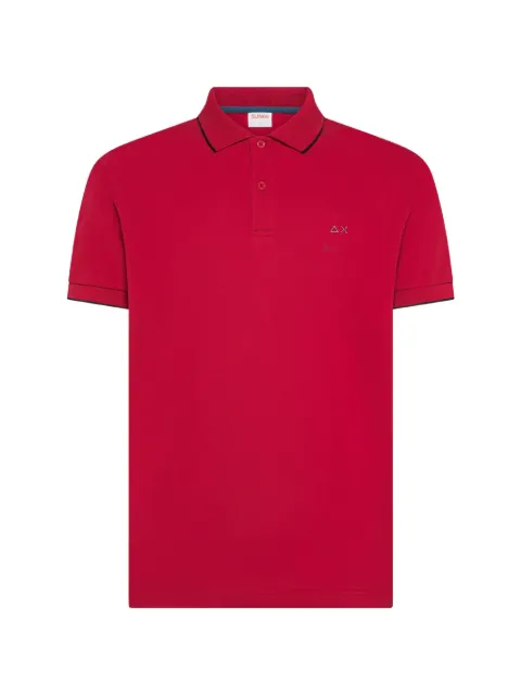 Sun68 logo-embroidered piqué polo shirt