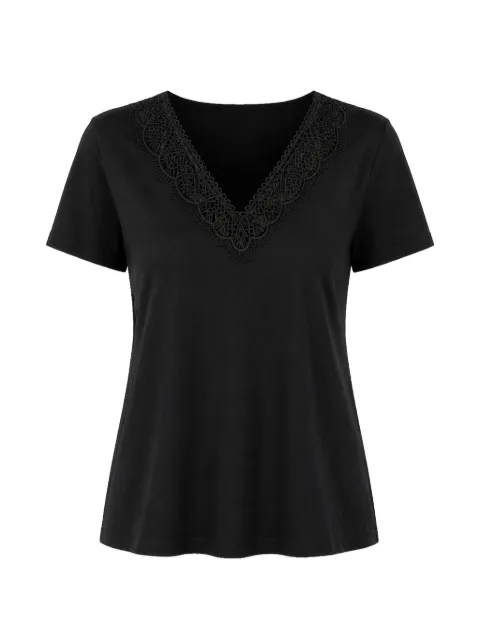 Molly Bracken lace-trim V-neck T-shirt