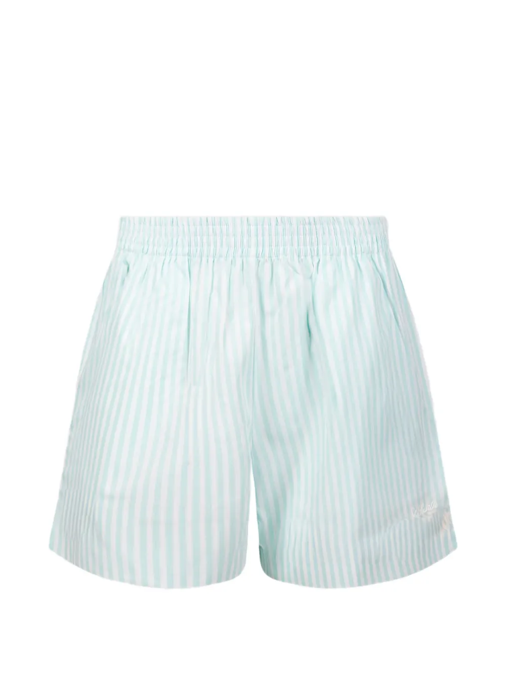 MC2 Saint Barth Shorts met geborduurd logo en verticale streep Wit