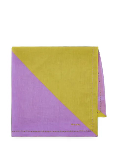 Paul Smith colour-block contrast-stitch scarf