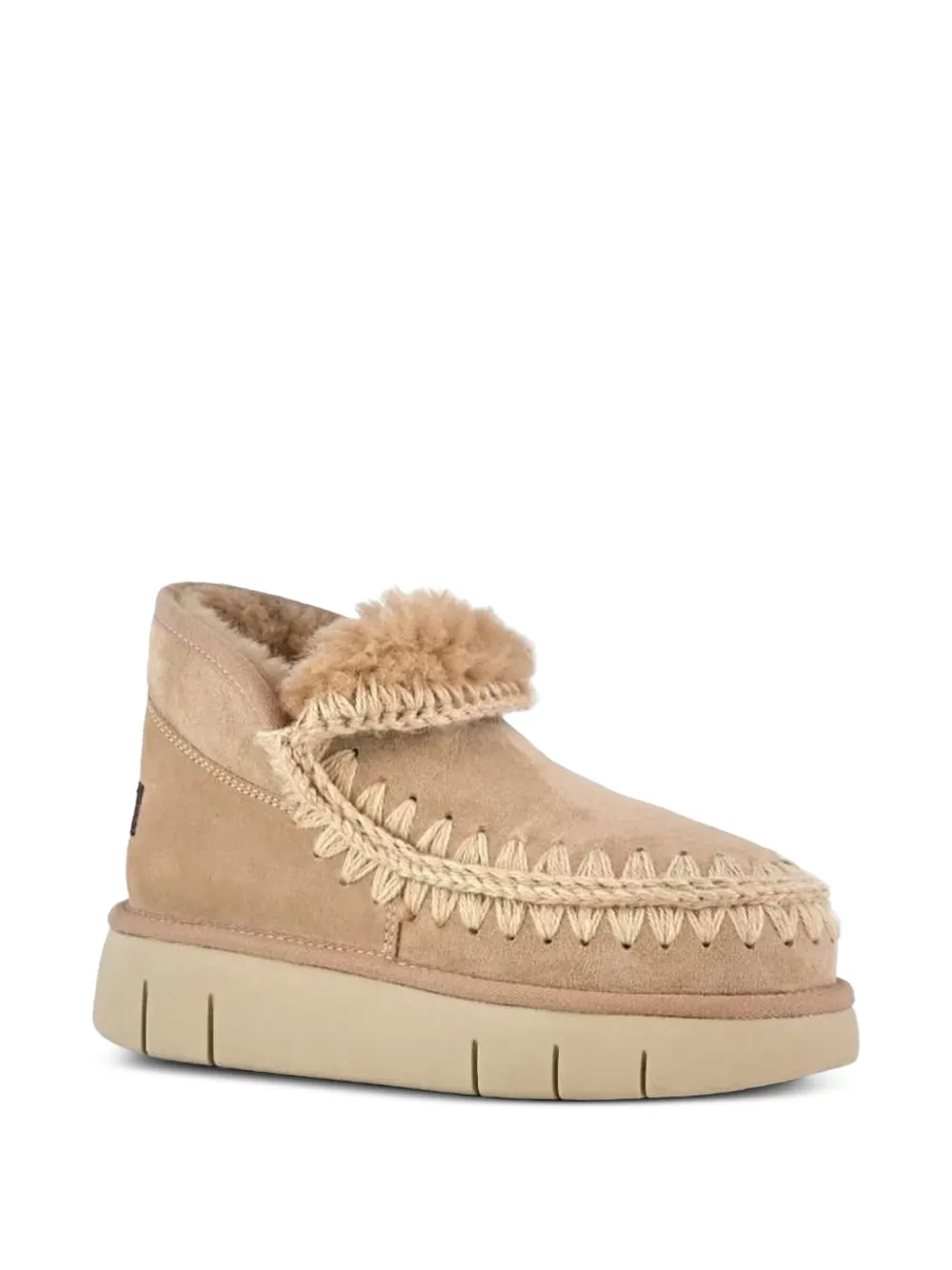 Mou Kids Eskimo Bounce crochet-stitch sneakers Beige