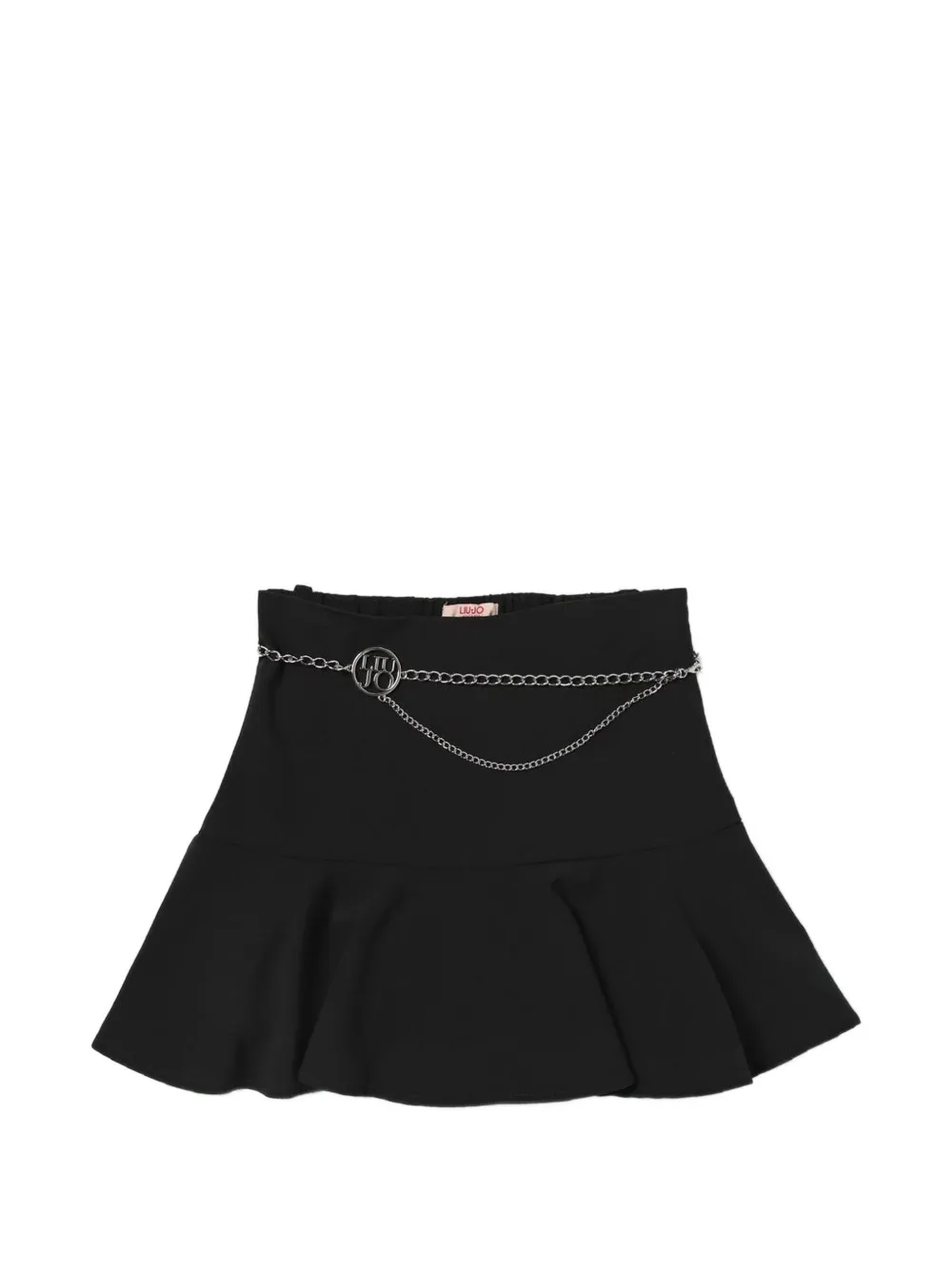 Liu Jo Kids chain-link ruffled skirt - Nero