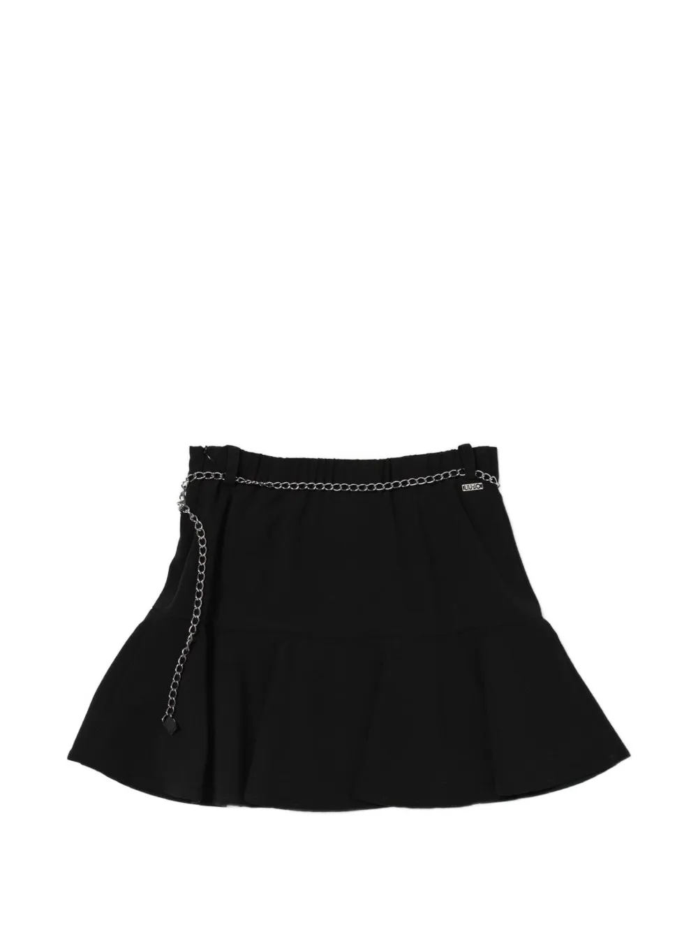 Liu Jo Kids chain-link ruffled skirt Zwart