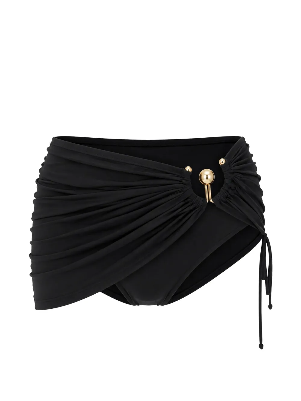 Christopher Esber ruched hardware-detail skirt bottoms - Nero
