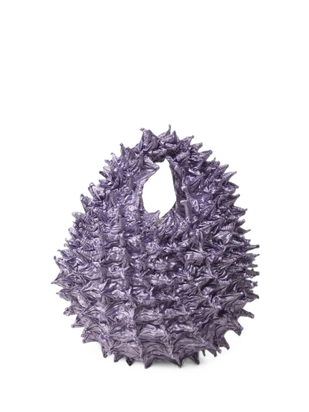 BUNZABURO KYOTO shibori-pleated spike-detail shoulder bag - Viola