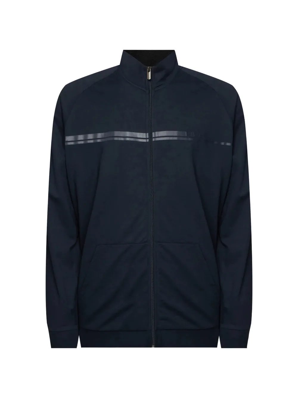 Hugo Boss Authentic Logo-print Zip-up Sweater In Blue