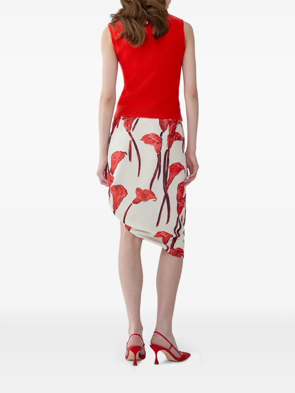 Carolina Herrera Gebreide tanktop met geribbelde afwerking Rood