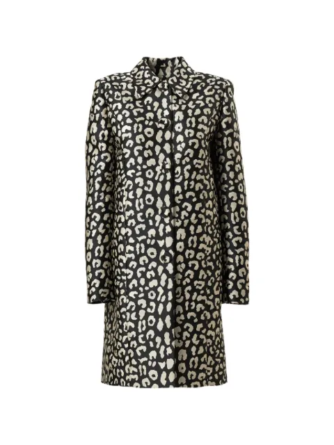Carolina Herrera abrigo con motivo de leopardo en jacquard