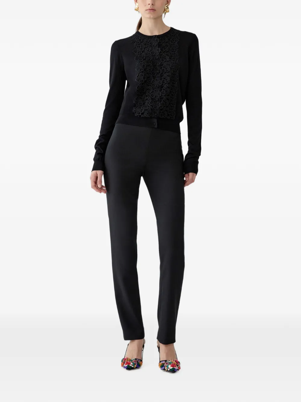 Carolina Herrera Vest met kanten vlak Zwart