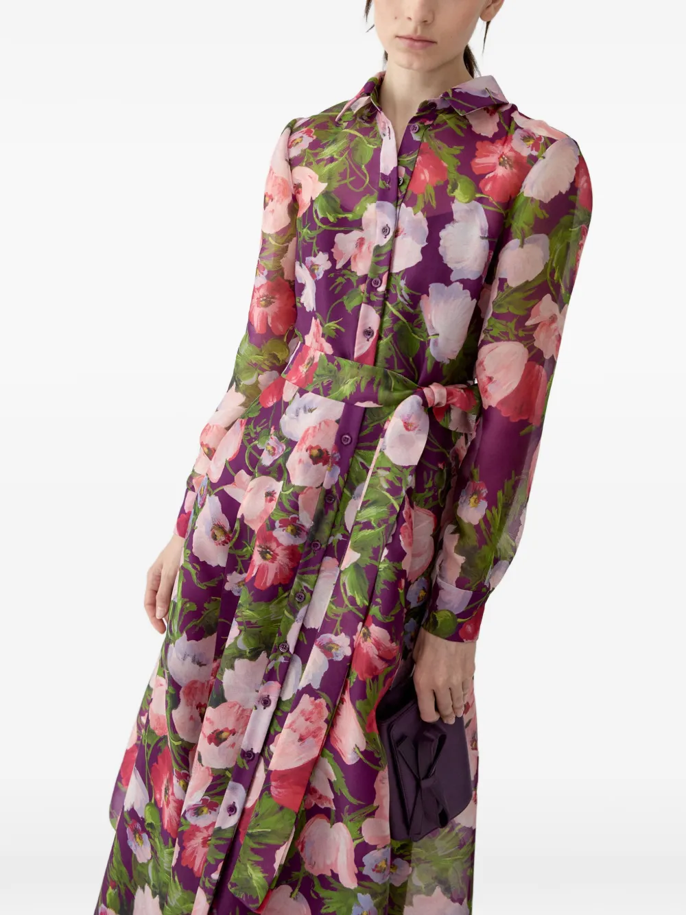 Carolina Herrera Midi-jurk met print Paars