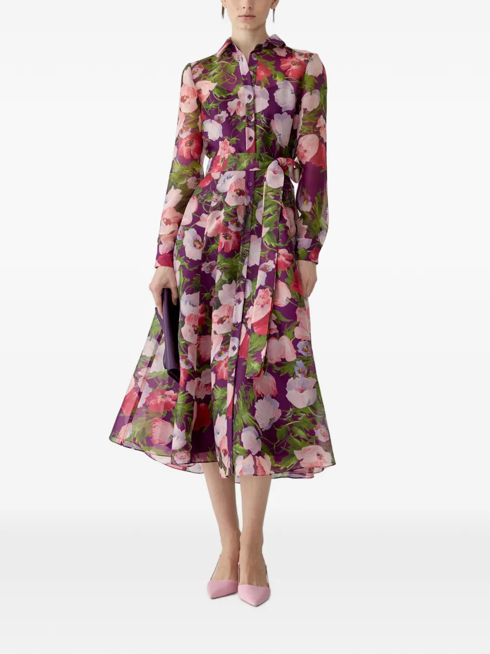Carolina Herrera Midi-jurk met print Paars