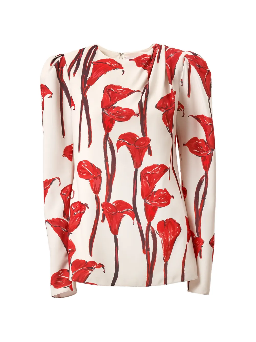 Carolina Herrera Calla Lily print blouse Beige