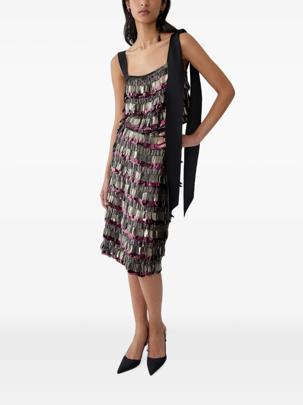 Carolina Herrera Top met strikdetail en verfraaid met pailletten Zwart