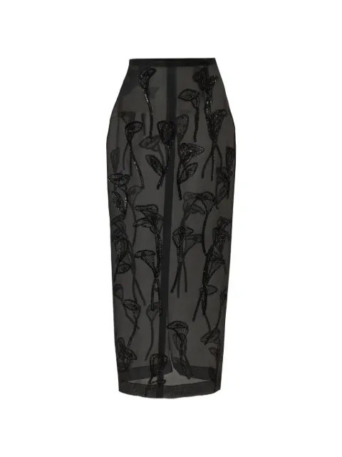 Carolina Herrera falda midi con bordado floral