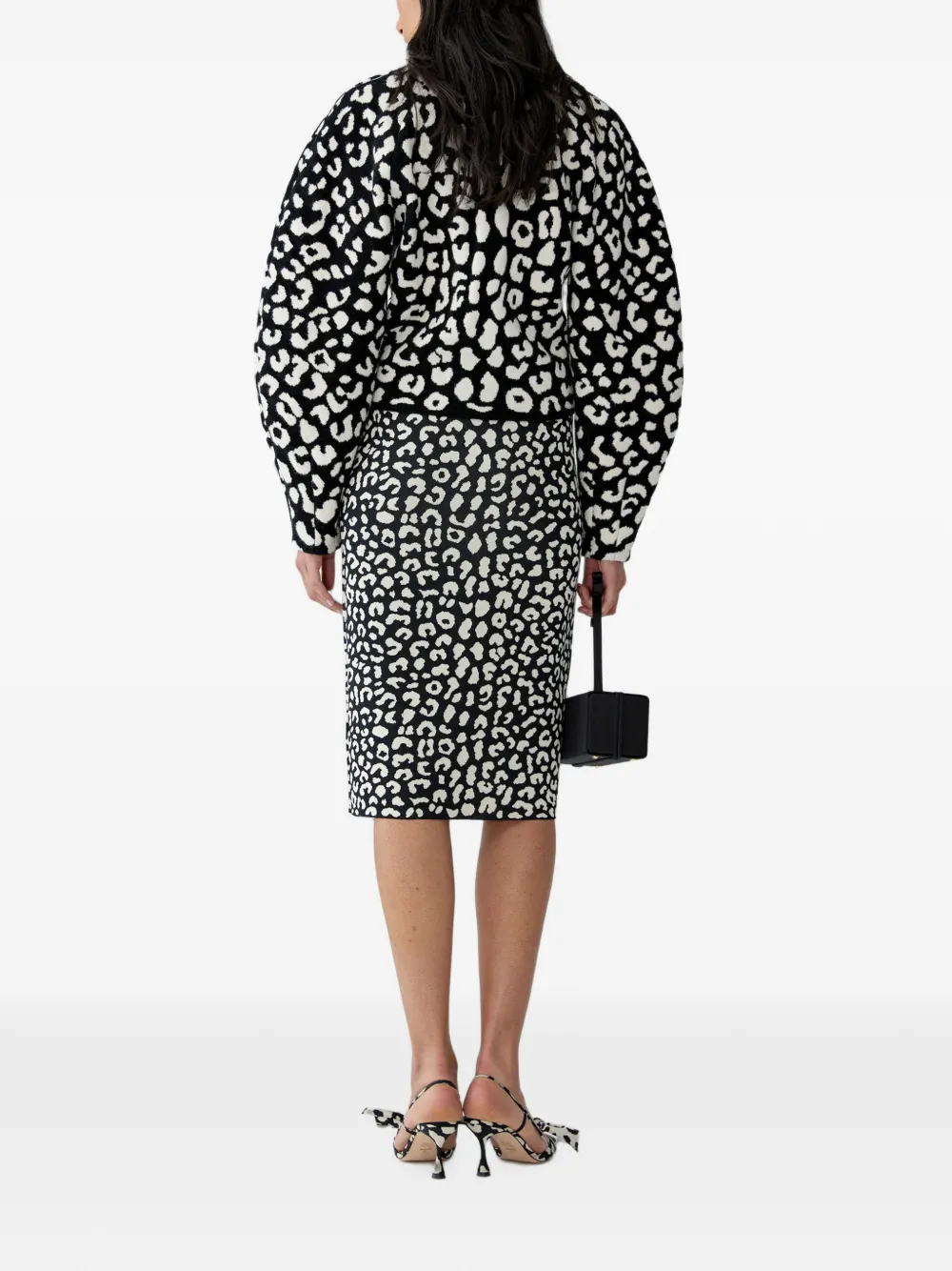 Carolina Herrera Leopard-patterned Sweater In 블랙