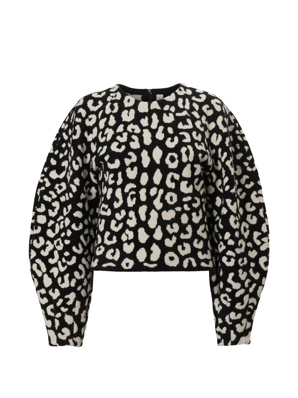 Carolina Herrera Leopard-patterned Sweater In 블랙