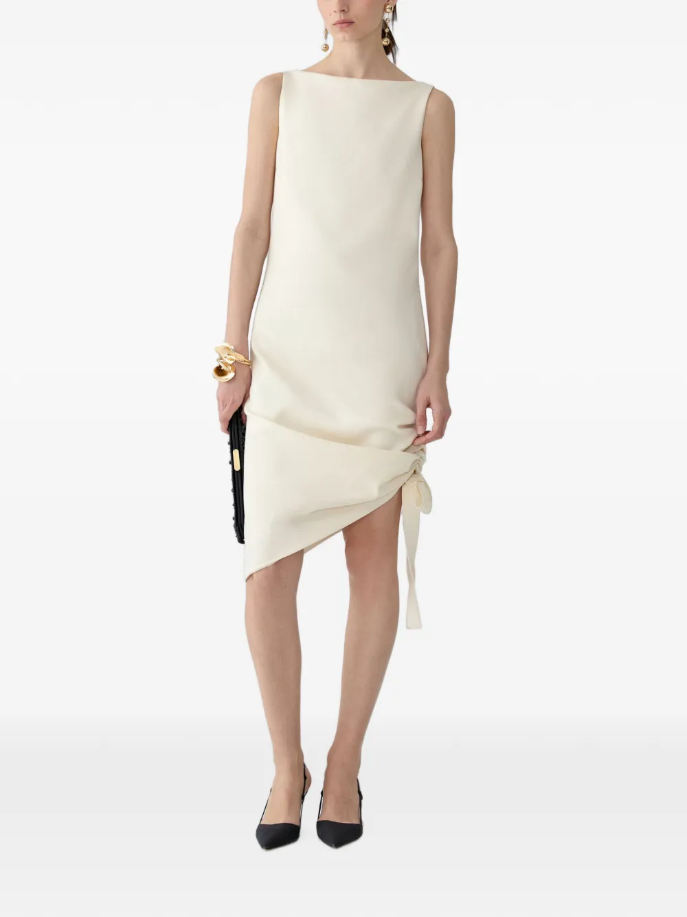 Carolina Herrera Asymmetrische gesmockte jurk Wit