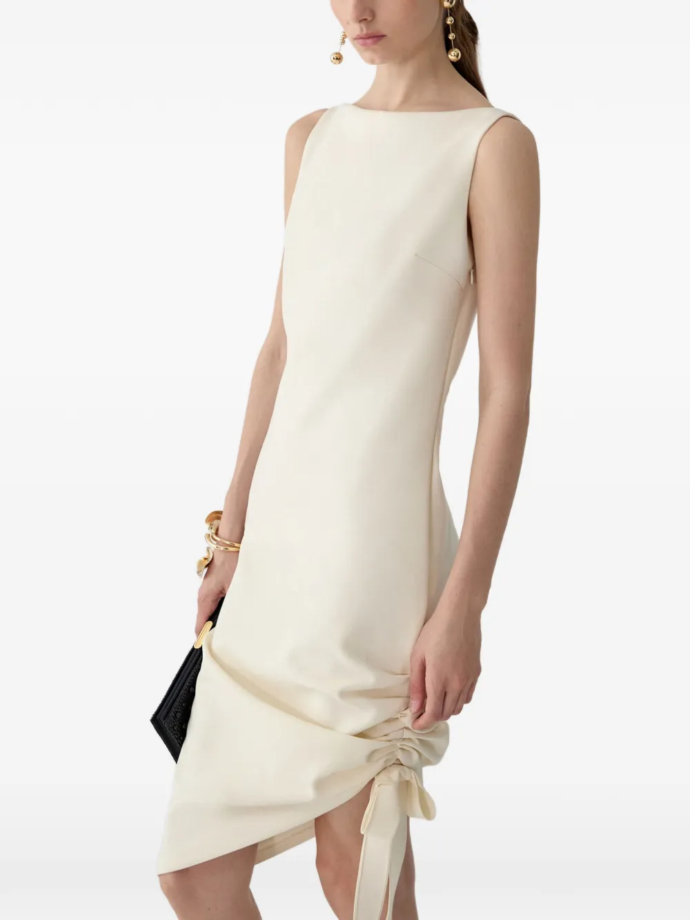 Carolina Herrera Asymmetrische gesmockte jurk Wit