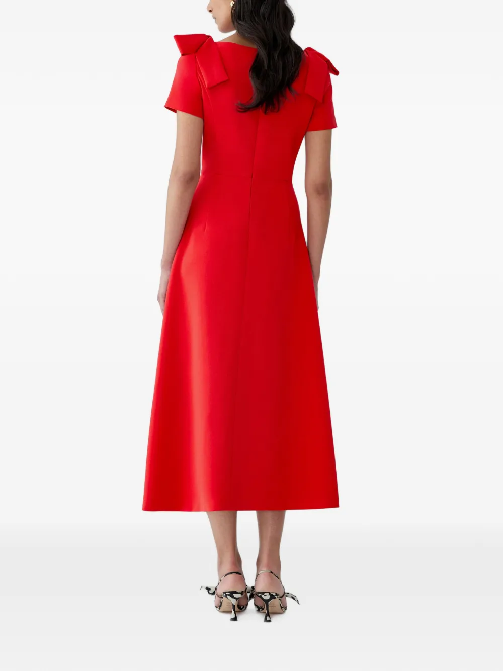Carolina Herrera Midi-jurk met strik Rood