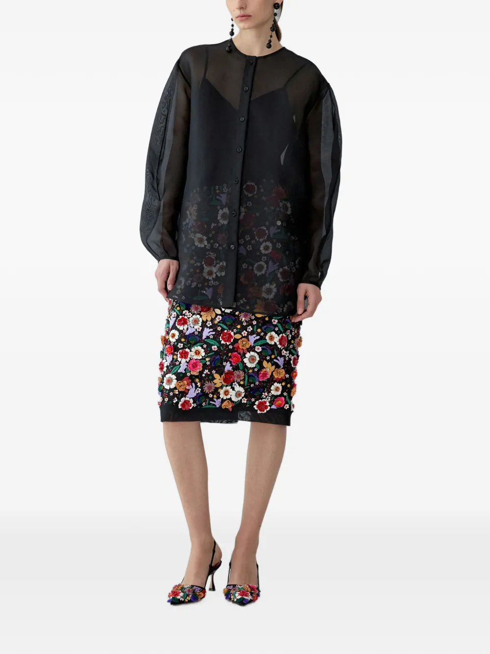 Carolina Herrera Oversized Blouse In Black