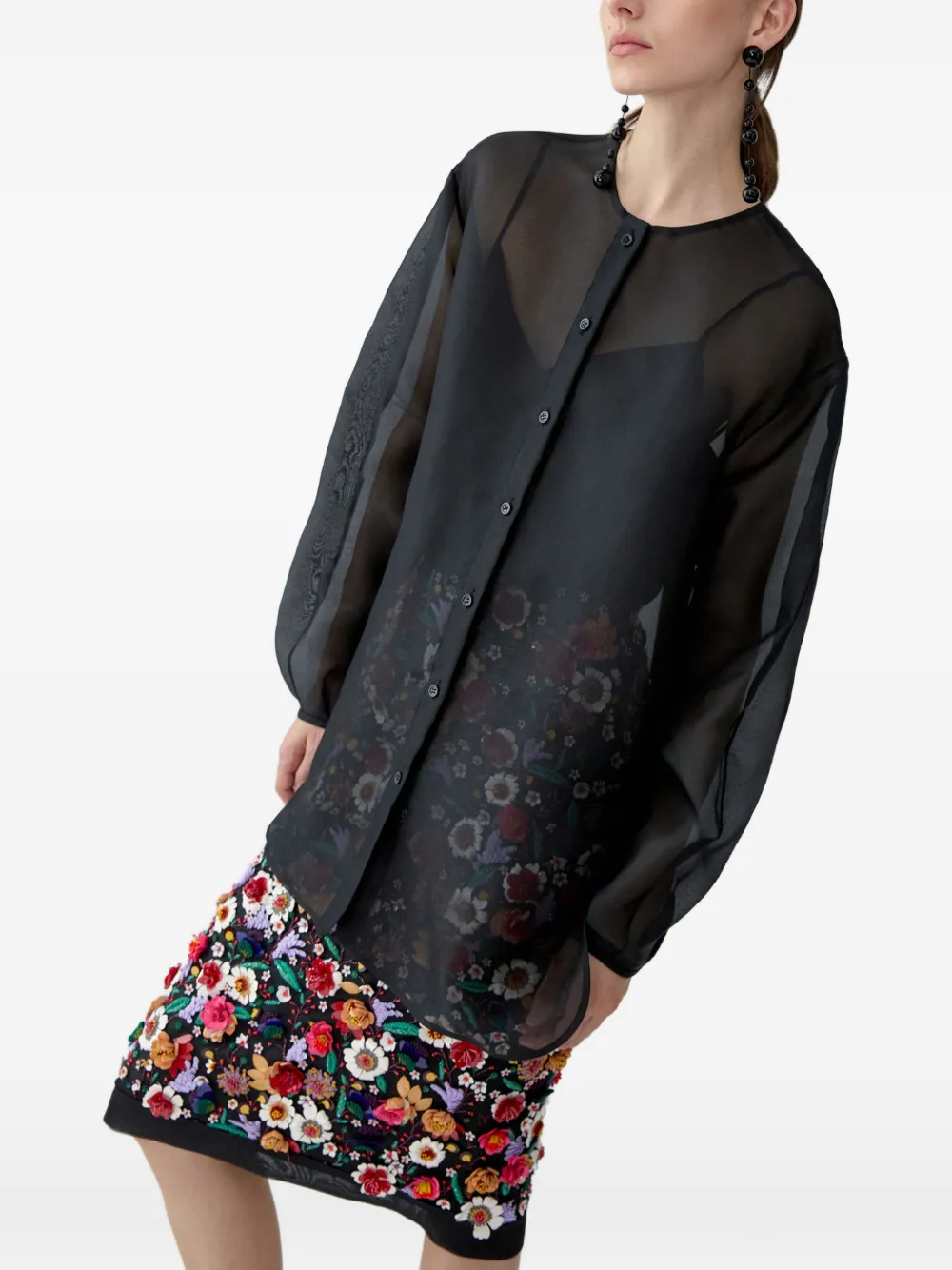 Carolina Herrera Oversized Blouse In Black