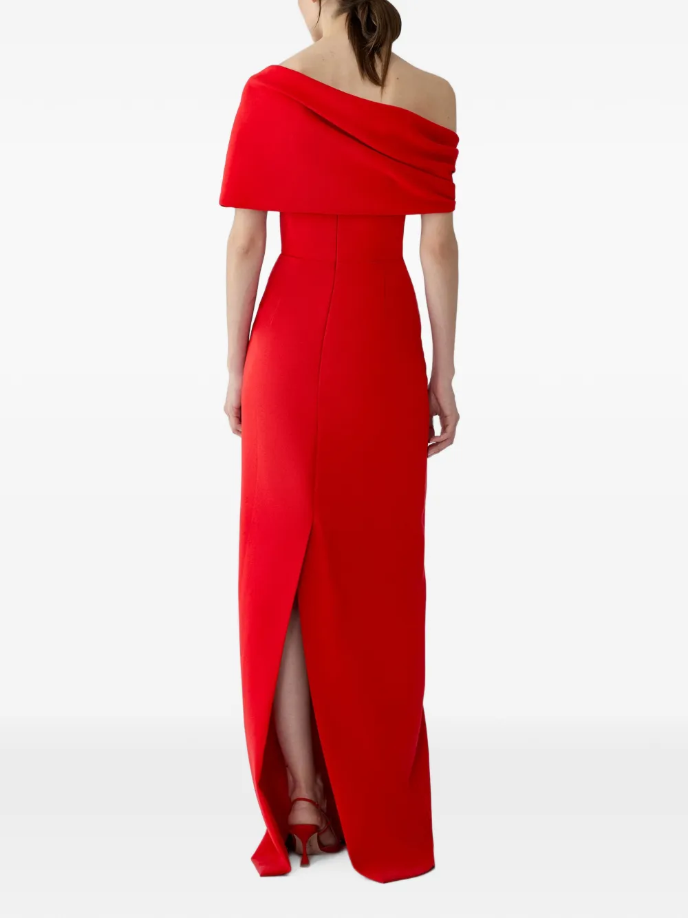 Carolina Herrera Sofia off-shoulder maxi-dress Rood