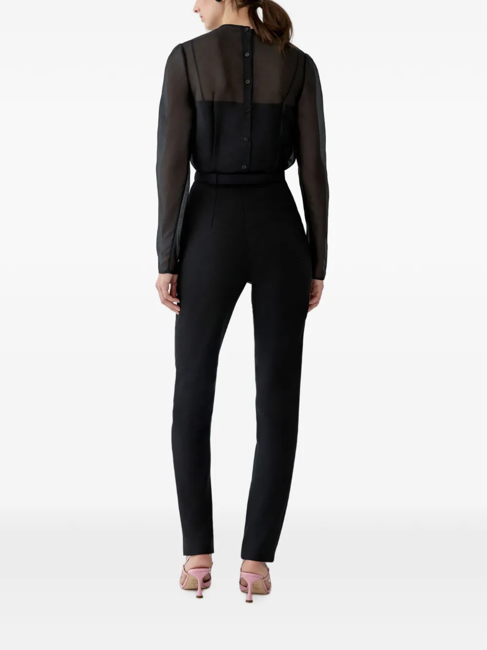 Carolina Herrera Blouse met geborduurde bloemen Zwart