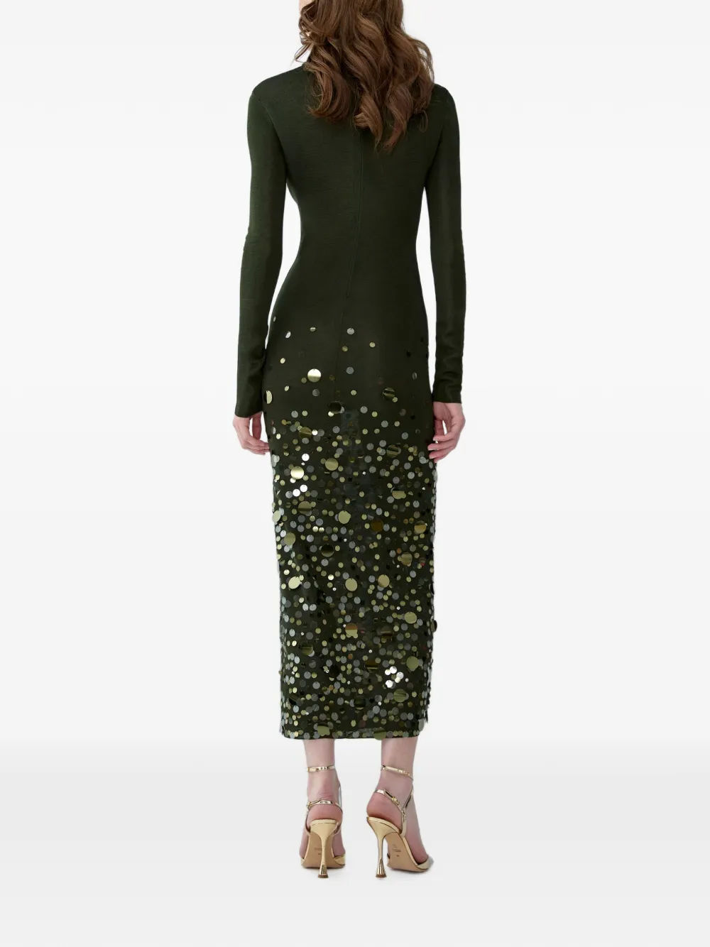 Carolina Herrera Paillette-embroidered evening dress Groen