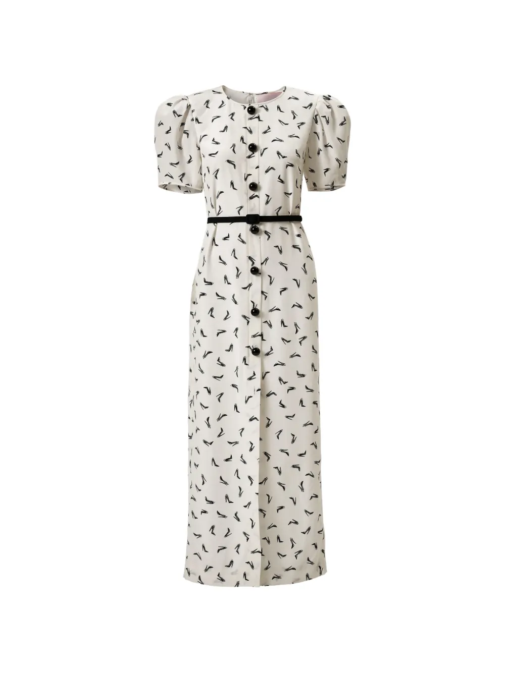 Carolina Herrera Good Girl shoe-print silk midi dress