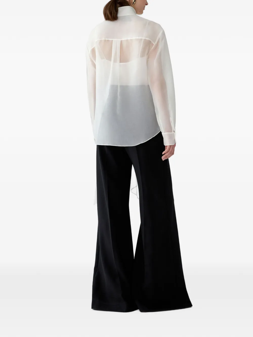 Carolina Herrera Organza blouse met strikdetail Wit