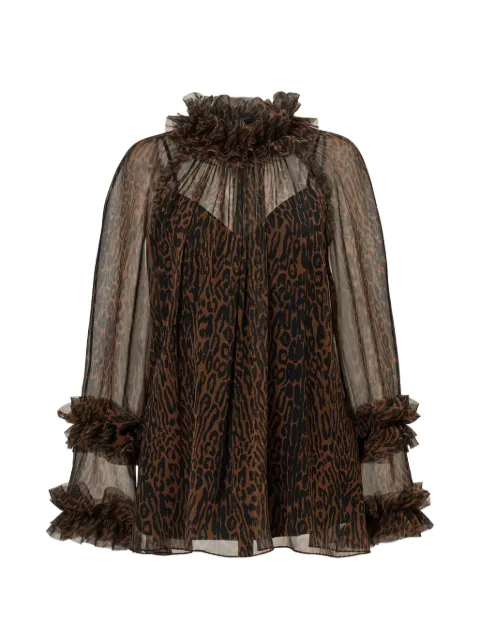 Carolina Herrera ruffled leopard-print top