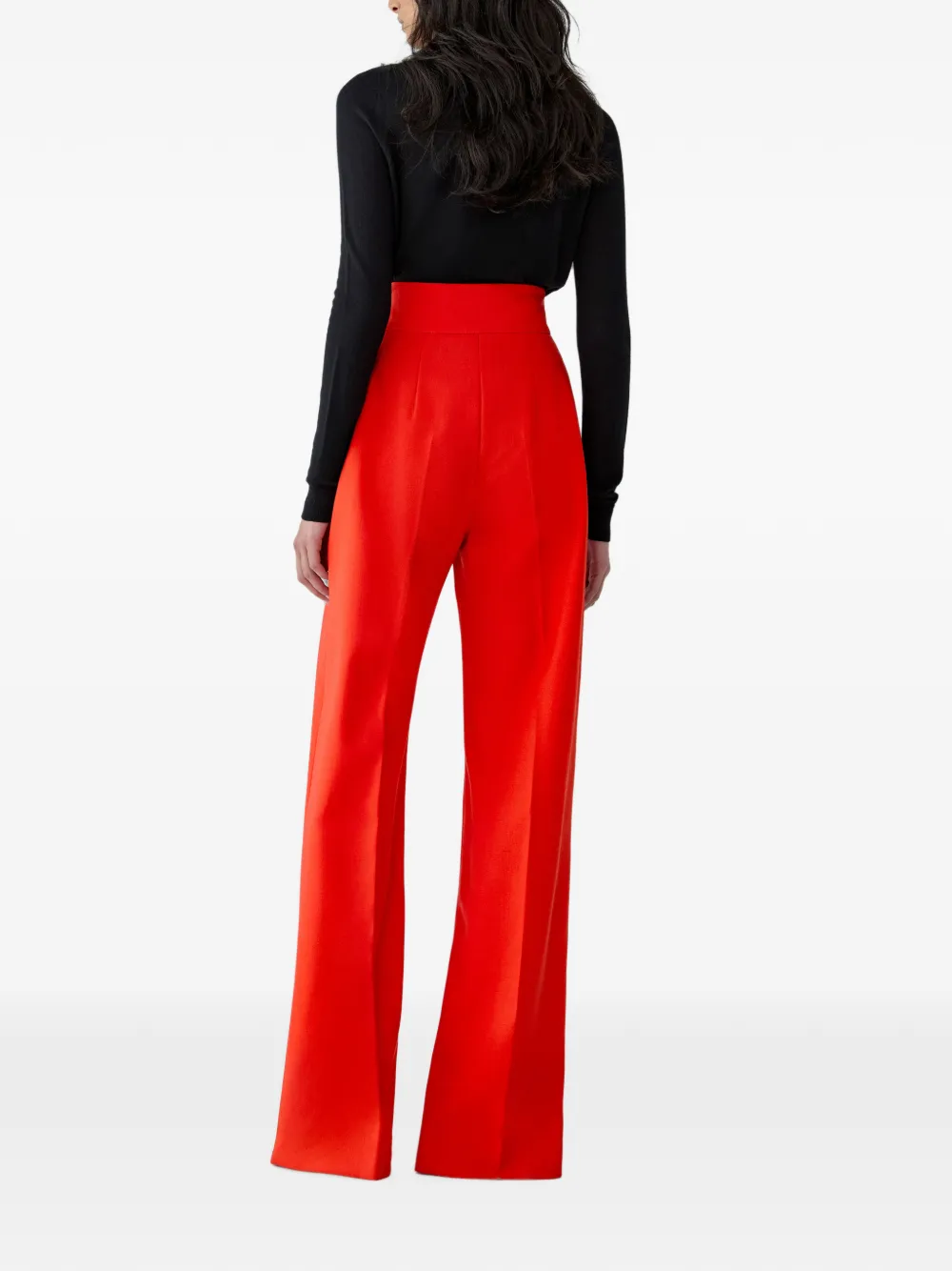 Carolina Herrera Diane broek met wijde pijpen Rood