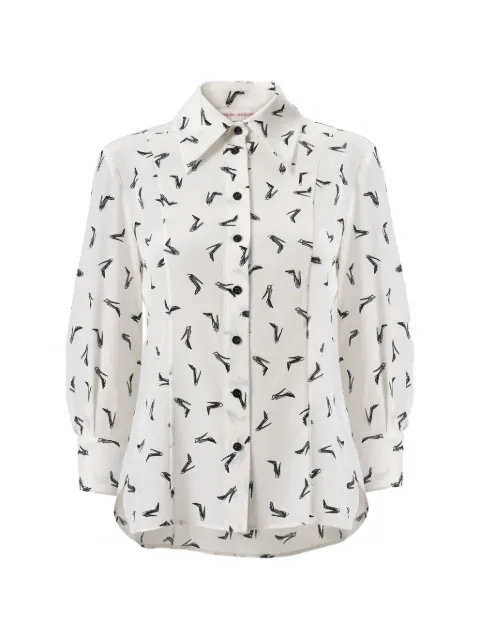 Carolina Herrera camisa Good Girl de seda con zapato estampado
